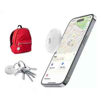 Cellularline Tracy – sukurtas iOS daiktų sekiklis, suderinamas su Android, idealus raktams, kuprinėms ir asmeniniams daiktams rasti naudojant „Apple“ programą „Find My“. Kompaktiškas, tikslus ir lengvai nustatomas.