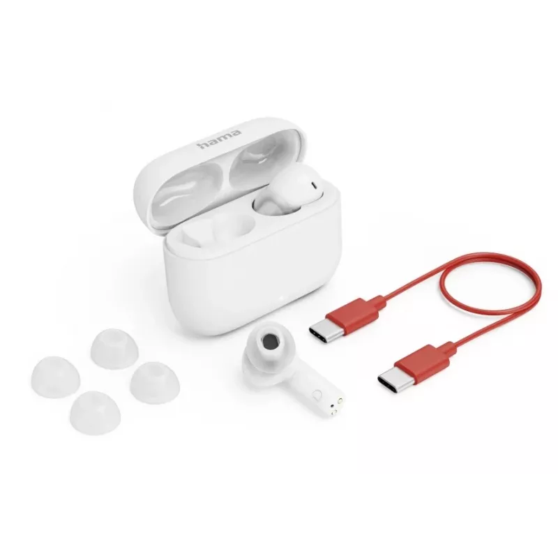 Hama Passion Clear II ausinės True Wireless Stereo (TWS) į ausis įdedamos Skambučiams / muzikai Bluetooth balta