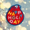 Ženkliukas LAUT MAGMOJI BADGE – Happy Holiday Edition, medžiaginis, tekstilinis, raudonas, 1 vnt.