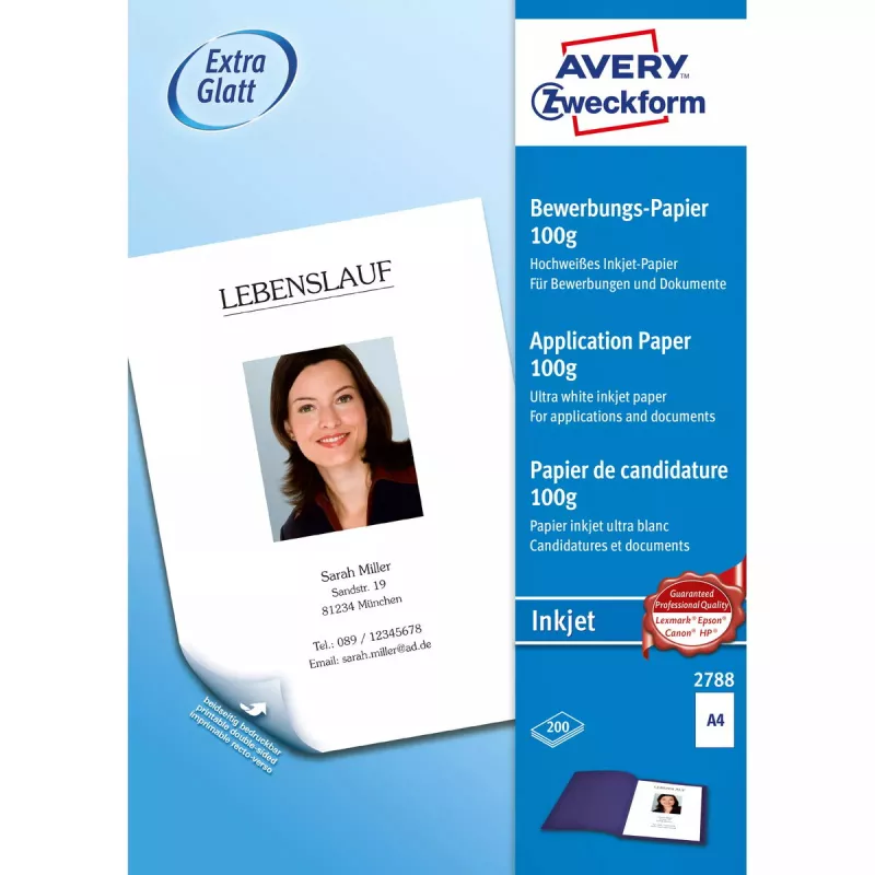 Spausdinimo popierius A4 Avery 2788 Satin White