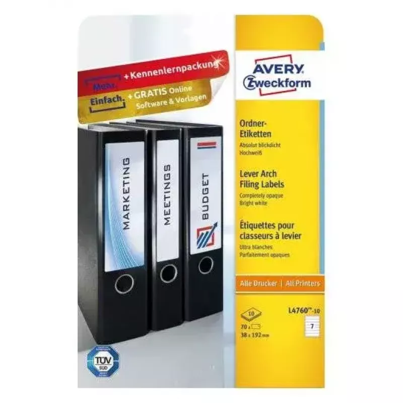 Lipnūs lipdukai Avery L4760-10 Suapvalintas stačiakampis