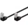 komutacinis kabelis Goobay CAT 5e 2x 90° Kampinis F/UTP Juodas 2 m
