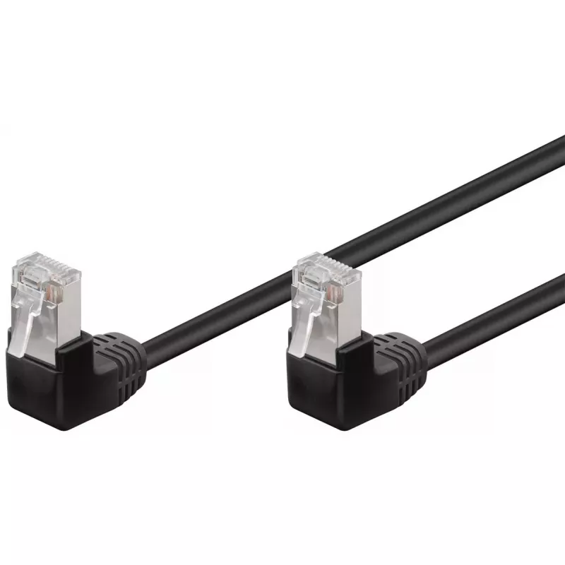 Goobay CAT 5e jungiamasis laidas 2x 90° kampuotas F/UTP juodas 5 m