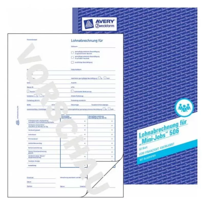 Administravimo knyga Avery 506 mėlyna balta