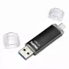 Hama Laeta Twin USB atmintinė, USB 3.0, 128 GB, 40 MB/s, juoda