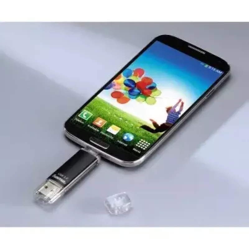 Hama Laeta Twin USB atmintinė, USB 3.0, 128 GB, 40 MB/s, juoda