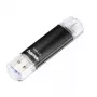 Hama Laeta Twin USB atmintinė, USB 3.0, 128 GB, 40 MB/s, juoda