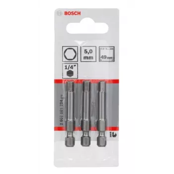 Atsuktuvų antgaliai Bosch 2607001734 ypač kieti 3 vnt. šešiabriaunis 5 mm