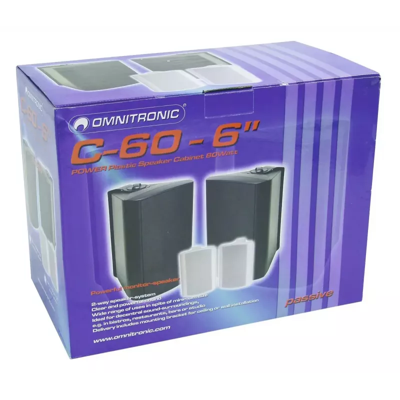 Dviejų juostų garsiakalbis Omnitronic 11036718 Juodas Laidinis 50 W