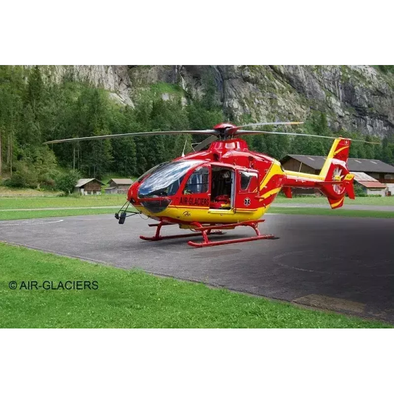 Revelio EC135 Air-Glaciers rotorinio lėktuvo modelis, surinkimo rinkinys, mastelis 1:72, ilgis 143 mm, rotoriaus Ø 140 mm