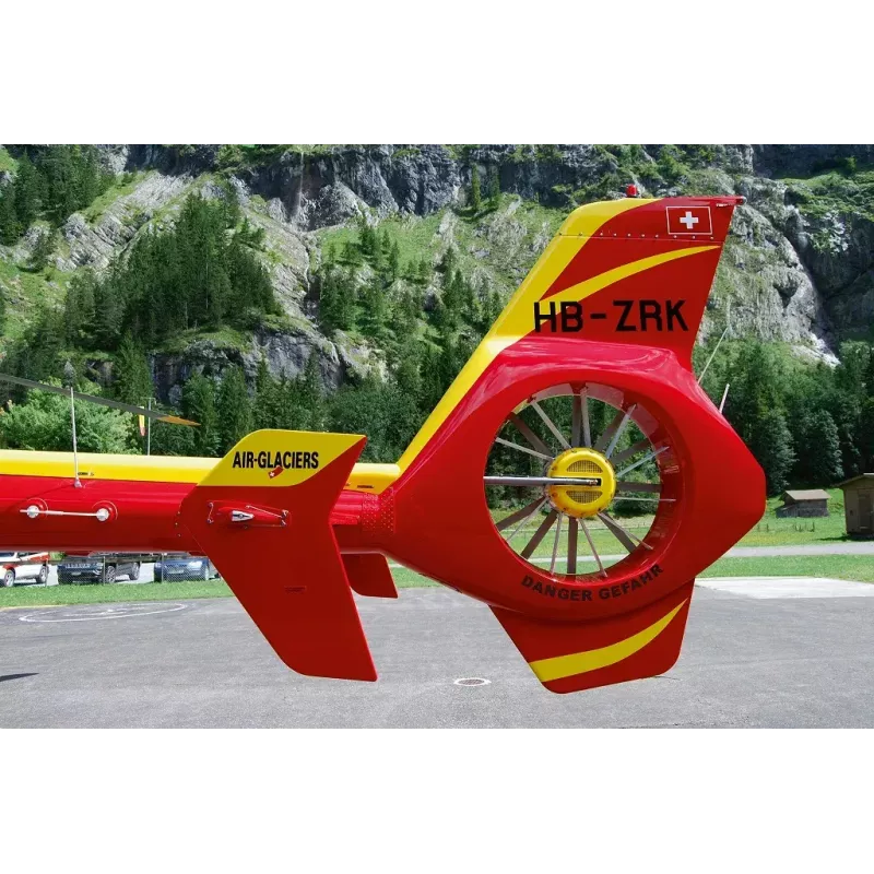 Revelio EC135 Air-Glaciers rotorinio lėktuvo modelis, surinkimo rinkinys, mastelis 1:72, ilgis 143 mm, rotoriaus Ø 140 mm