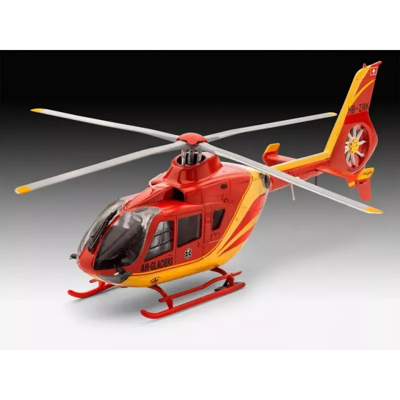 Revelio EC135 Air-Glaciers rotorinio lėktuvo modelis, surinkimo rinkinys, mastelis 1:72, ilgis 143 mm, rotoriaus Ø 140 mm