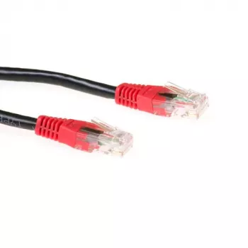 ACT juodas 1 metro U/UTP CAT6 jungiamasis kabelis su RJ45 jungtimis