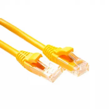 ACT Geltonas 10 metrų U/UTP CAT5E komponentinio lygio komutacinis kabelis su RJ45 jungtimis