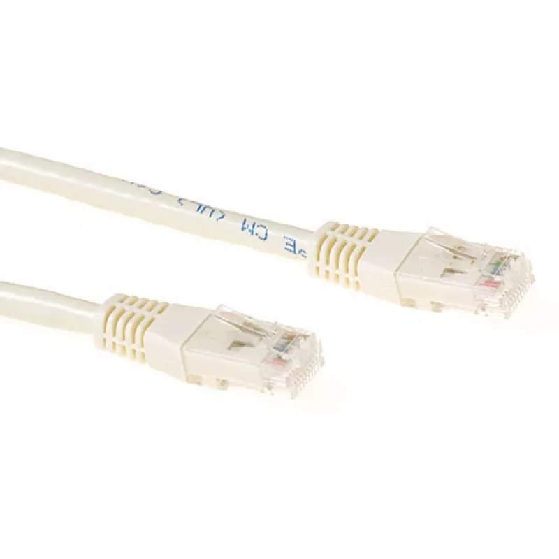 ACT Ivory 0.25 m LSZH U/UTP CAT6A komutacinis kabelis su RJ45 jungtimis
