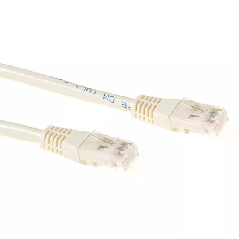 ACT 0,5 metro LSZH U/UTP CAT6A komutacinis kabelis su RJ45 jungtimis, dramblio kaulo spalvos
