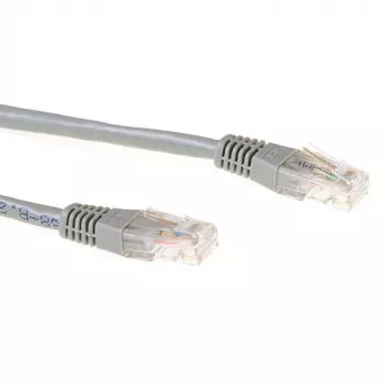 ACT pilkas 0,25 metro LSZH U/UTP CAT6A komutacinis kabelis su RJ45 jungtimis