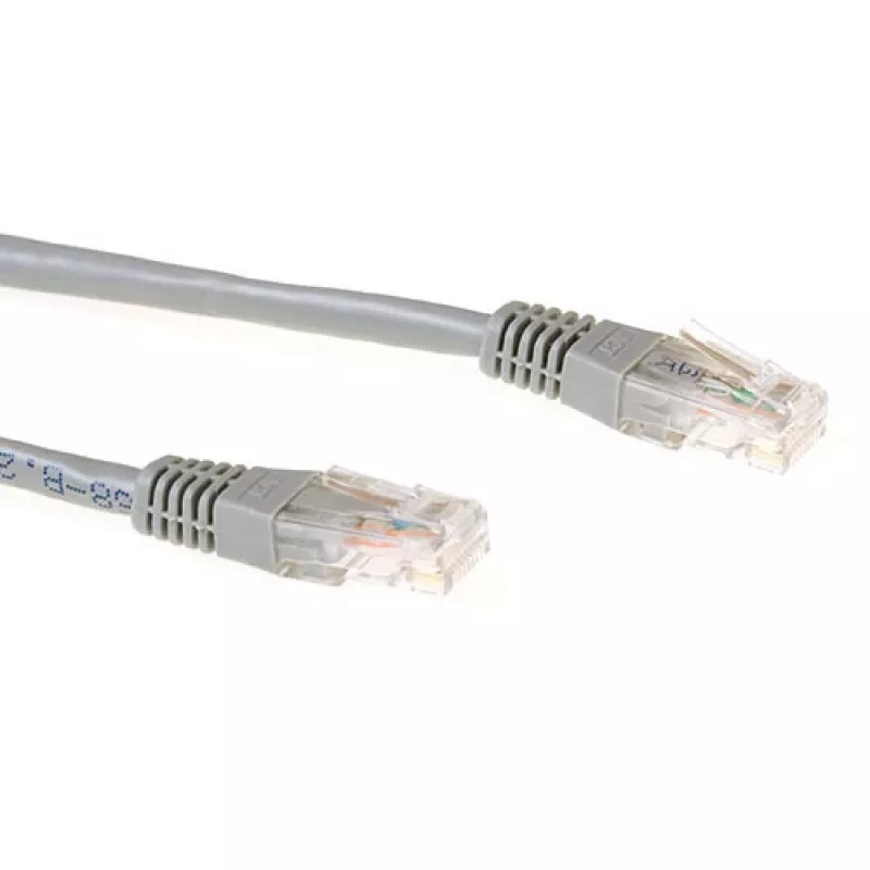 ACT pilkas 0,25 metro LSZH U/UTP CAT6A komutacinis kabelis su RJ45 jungtimis