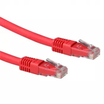 ACT raudonas 1 metro LSZH U/UTP CAT6A komutacinis kabelis su RJ45 jungtimis