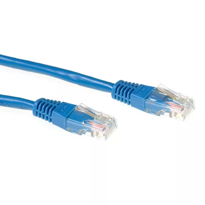 ACT mėlynas 2 metrų LSZH U/UTP CAT6A komutacinis kabelis su RJ45 jungtimis