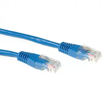 ACT mėlynas 7 metrų LSZH U/UTP CAT6A komutacinis kabelis su RJ45 jungtimis