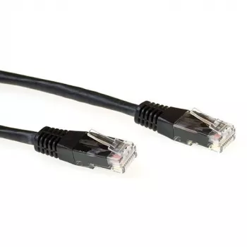 ACT juodas 1,5 metro LSZH U/UTP CAT6A komutacinis kabelis su RJ45 jungtimis