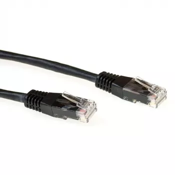 ACT Juoda 2 meter LSZH U/UTP CAT6A komutacinis kabelis su RJ45 jungtimis