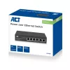 ACT 6 prievadų tinklo komutatorius, 10/100Mbps. 4x PoE+ (30W) prievadas