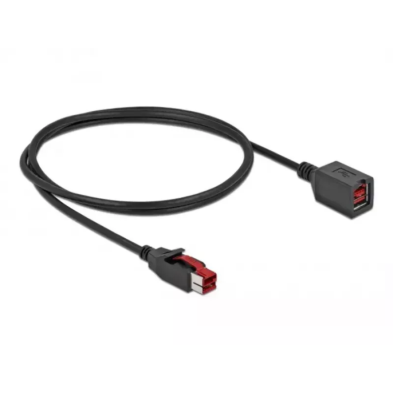 Maitinamas USB ilgintuvo laidas DeLOCK 85985 24 V 1 m juodas