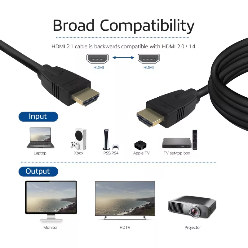 ACT 3 metrų HDMI 8K Ultra High Speed laidas v2.1 HDMI-A kištukas - HDMI-A kištukas