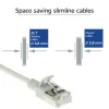 ACT pilkas 0,5 metro LSZH U/FTP CAT6A duomenų centro plonas komutacinis kabelis be užkabinimų su RJ45 jungtimis