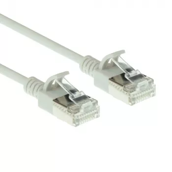 ACT pilkas 0,25 metro LSZH U/FTP CAT6A duomenų centro plono profilio pataisymo kabelis su RJ45 jungtimis