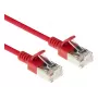 ACT raudonas 2 m LSZH U/FTP CAT6A duomenų centro plonas pataisų kabelis be užkabinimų su RJ45 jungtimis