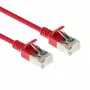 ACT raudonas 0,25 metro ilgio LSZH U/FTP CAT6A duomenų centro plonas komutacinis kabelis be užkabinimų su RJ45 jungtimis