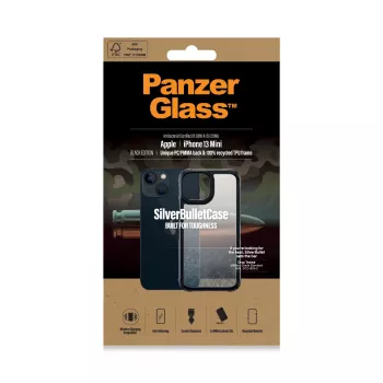 Dangtelis PanzerGlass SidabrinėBullet ClearCase iPhone 13 Mini Juoda