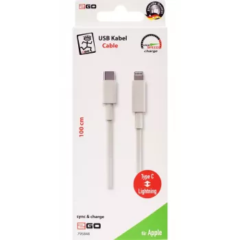 Lightning laidas 2GO 795848 1 m USB-C į Lightning baltas