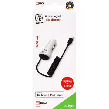 Mobiliojo įrenginio įkroviklis 2GO 795631 Automobilinis cigarečių žiebtuvėlis 12/24V 5V Baltas