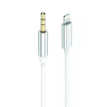 Garso kabelis 2GO 797218 1 m 3,5 mm Lightning baltas