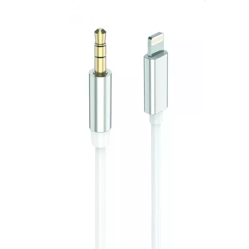 Garso kabelis 2GO 797218 1 m 3,5 mm Lightning baltas