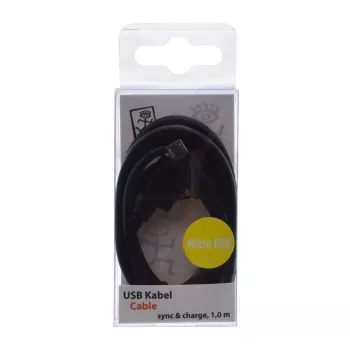 USB laidas 2GO 795201 1m USB B Micro-USB B Juoda