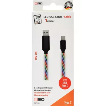 USB laidas 2GO 797146 1m USB B USB C Įvairiaspalvis