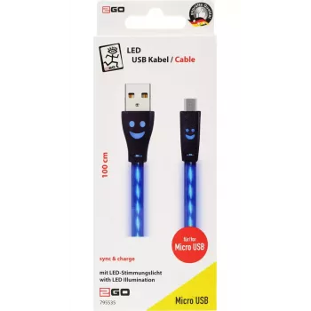 USB laidas 2GO 795535 1 m USB B Micro-USB B mėlynas