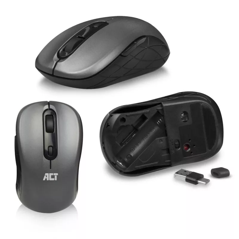 ACT belaidis klaviatūros ir pelės rinkinys, USB-C/USB-A kombinuotas imtuvas (Qwerty/JAV išdėstymas)