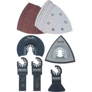 Ašmenų rinkinys kwb Universal kit 17 vnt. aliuminiui, betonui, variui, gipso kartono plokštėms, plastikui, skardai, medienai