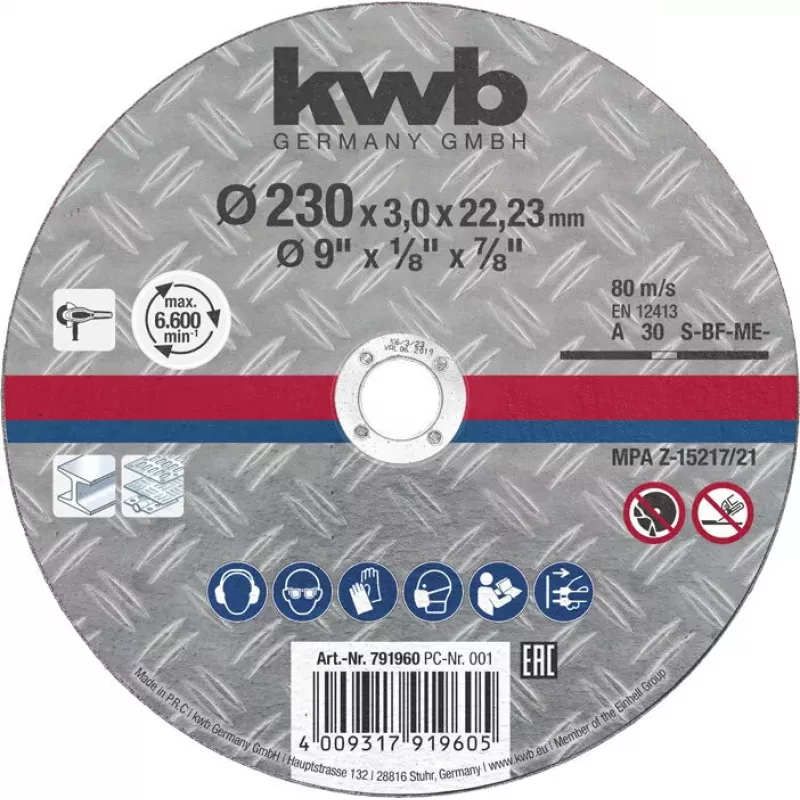 Pjovimo diskas KWB 791993 Plokščia centrinė skylė metalui
