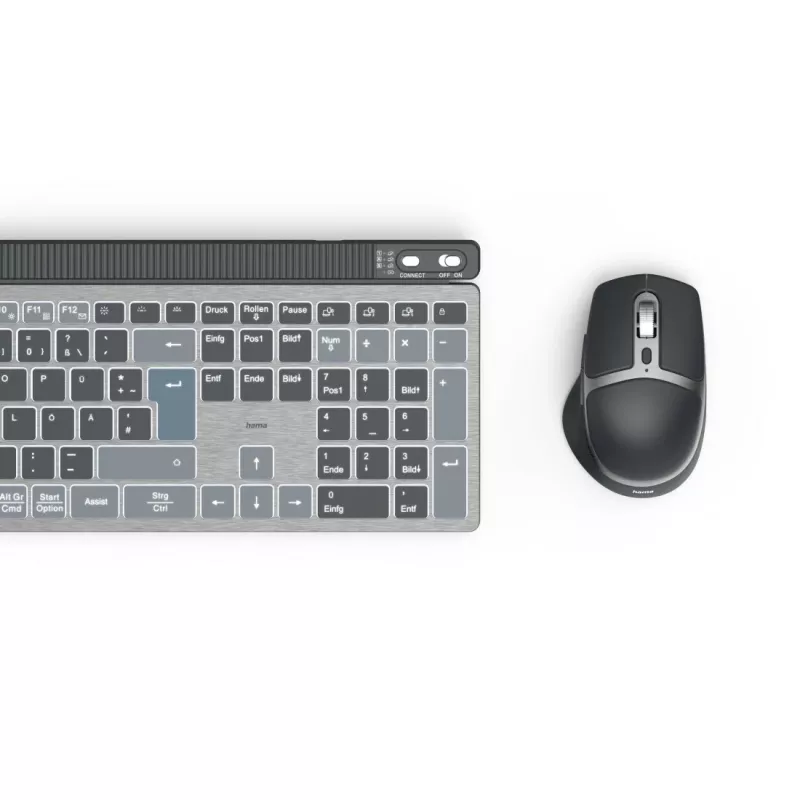 Hama WKM-750 klaviatūra Pelė įtraukta Namams/Biurui Bluetooth QWERTZ Vokiška Antracitinė, Juoda, Mėlyna