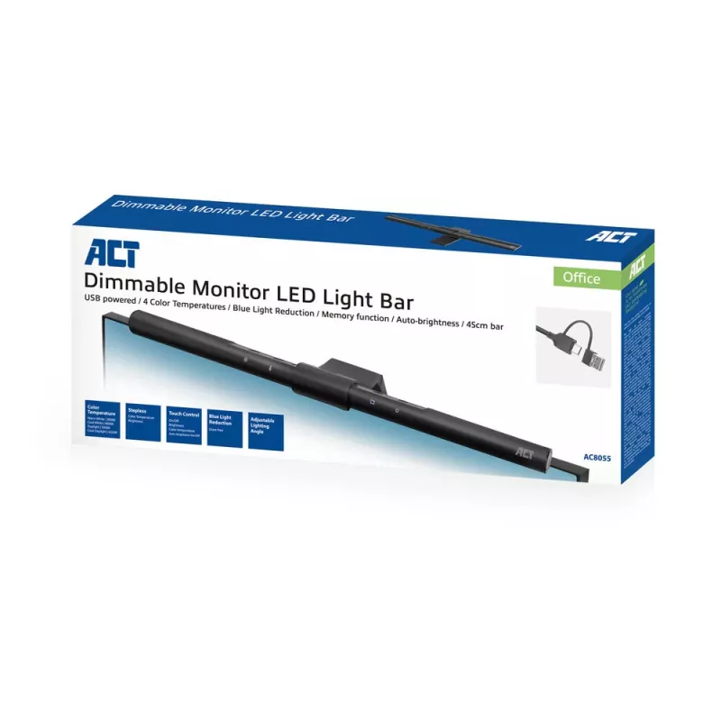 Monitor LED šviesos juosta ACT AC8055 — pritemdoma USB maitinama ekrano lempa