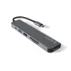 Sąsajos šakotuvas Epico 9915112100080 — USB Type-C priegloba, HDMI, USB 2.0, USB Type-C, MicroSD/SD kortelių skaitytuvas, aliuminis/TPU, pilka