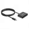 Manhattan USB-C USB jungties lustinių kortelių skaitytuvas su „MicroSD“ lizdu, USB-C kištuko ir kortelių skaitytuvo sąsaja bei „microSDXC“, palaiko „Windows“, „macOS“ ir „Linux“, skaito SIM korteles su adapteriu, laidas 1 m, juodas, trejų metų garantija