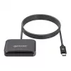 Manhattan USB-C USB jungties lustinių kortelių skaitytuvas su „MicroSD“ lizdu, USB-C kištuko ir kortelių skaitytuvo sąsaja bei „microSDXC“, palaiko „Windows“, „macOS“ ir „Linux“, skaito SIM korteles su adapteriu, laidas 1 m, juodas, trejų metų garantija